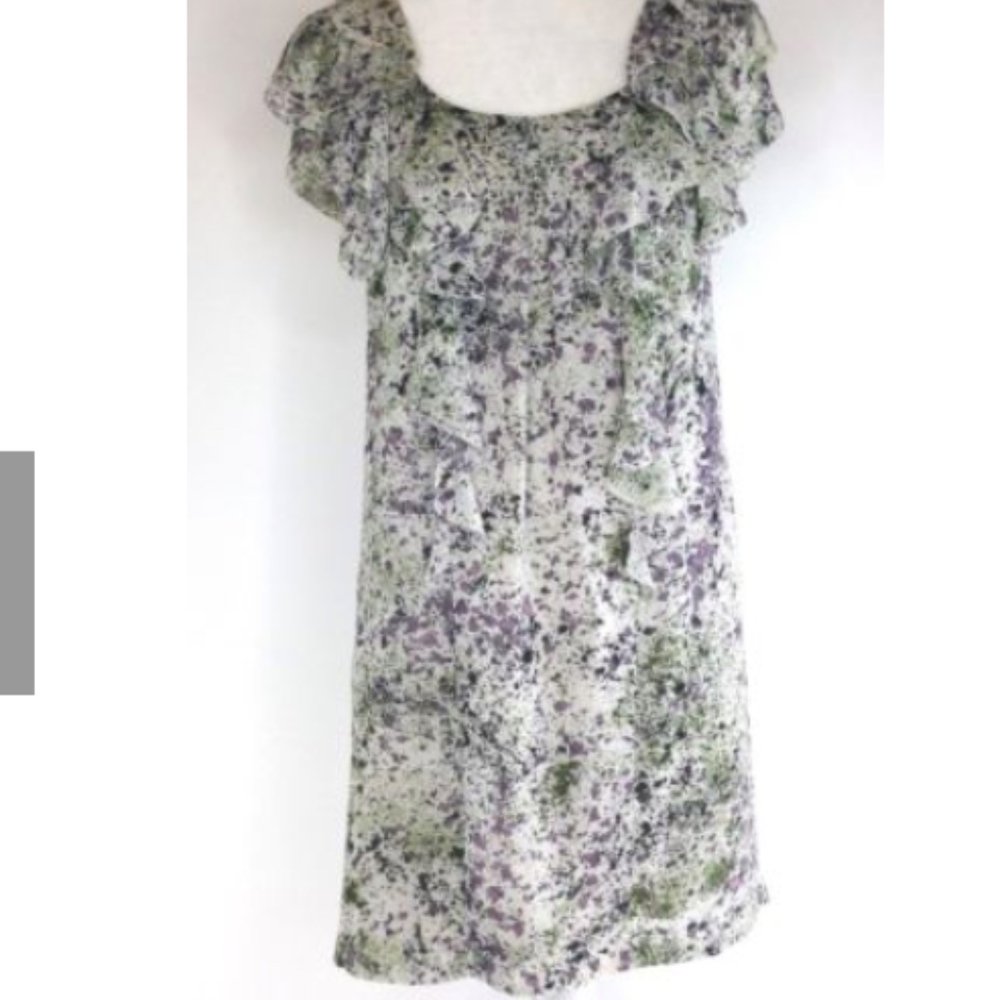 Kensie Size Sm Sage & Eggplant floral Dress A-368